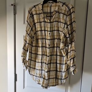 Cato Yellow and Black Plaid Shirt